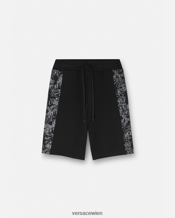 Schwarz Logo-Couture-Sweatshorts Versace Männer Kleidung 8N4XJD2423
