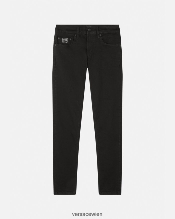 Schwarz Logo-Jeans Versace Männer Kleidung 8N4XJD2439