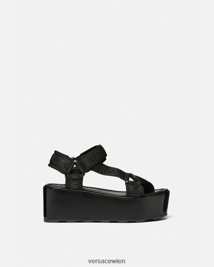 Schwarz Mallory-Logo-Plateausandalen Versace Frauen Schuh 8N4XJD2294