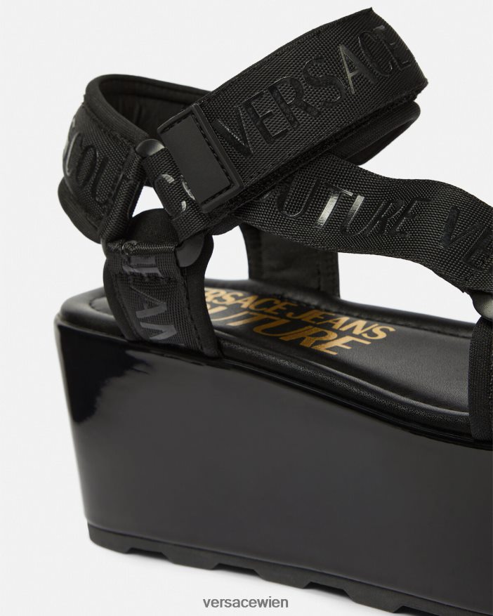 Schwarz Mallory-Logo-Plateausandalen Versace Frauen Schuh 8N4XJD2294