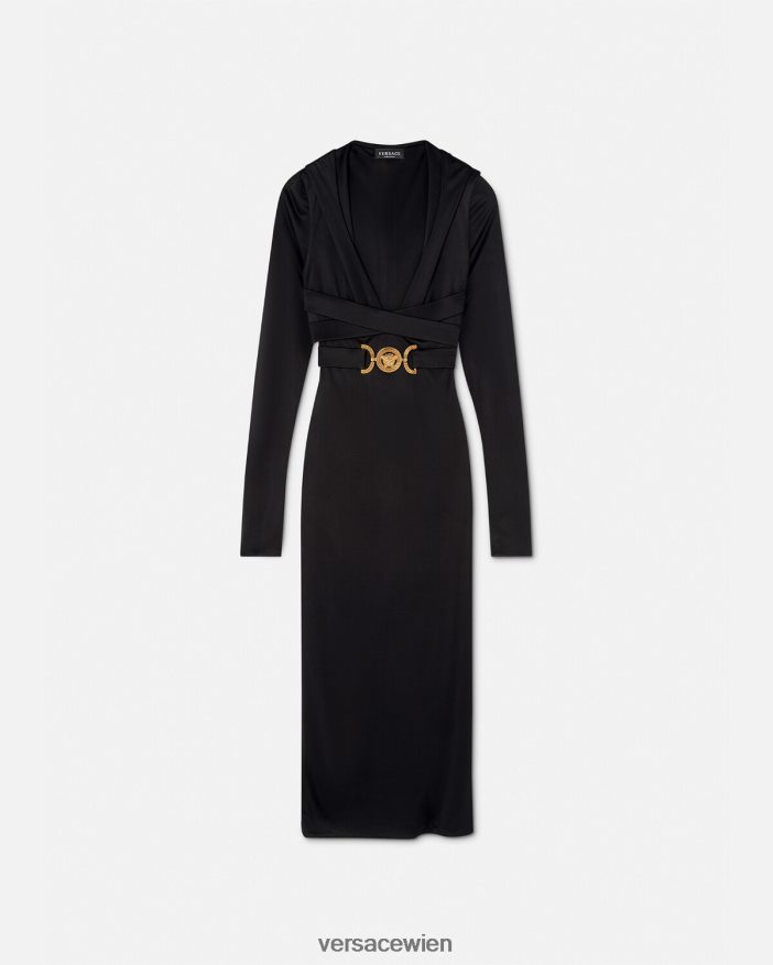 Schwarz Medusa 95 Kapuzenkleid Versace Frauen Kleidung 8N4XJD36
