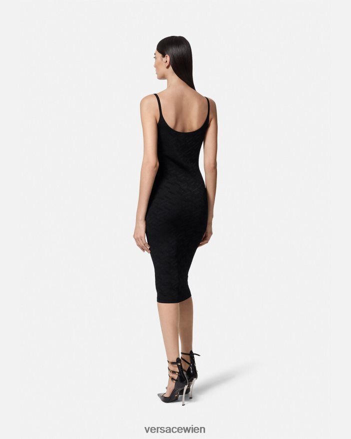 Schwarz Medusa \95 La Greca-Strick-Midikleid Versace Frauen Kleidung 8N4XJD38