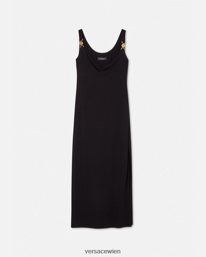 Schwarz Medusa 95 langes Kleid Versace Frauen Kleidung 8N4XJD44
