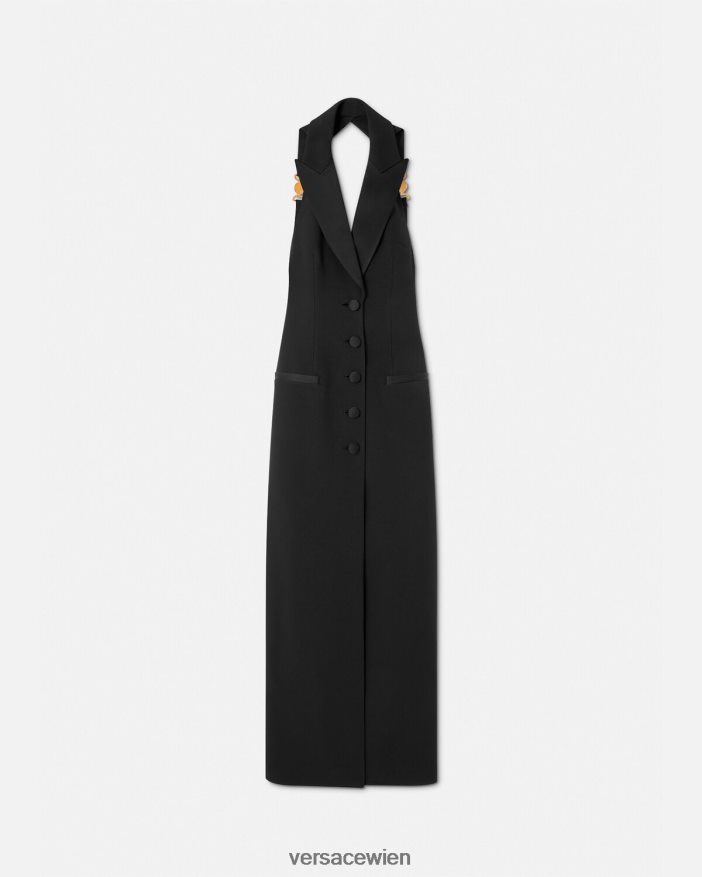 Schwarz Medusa 95 langes Westenkleid Versace Frauen Kleidung 8N4XJD16