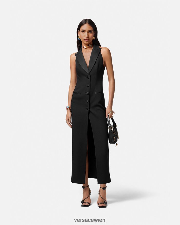 Schwarz Medusa \95 langes Westenkleid Versace Frauen Kleidung 8N4XJD16