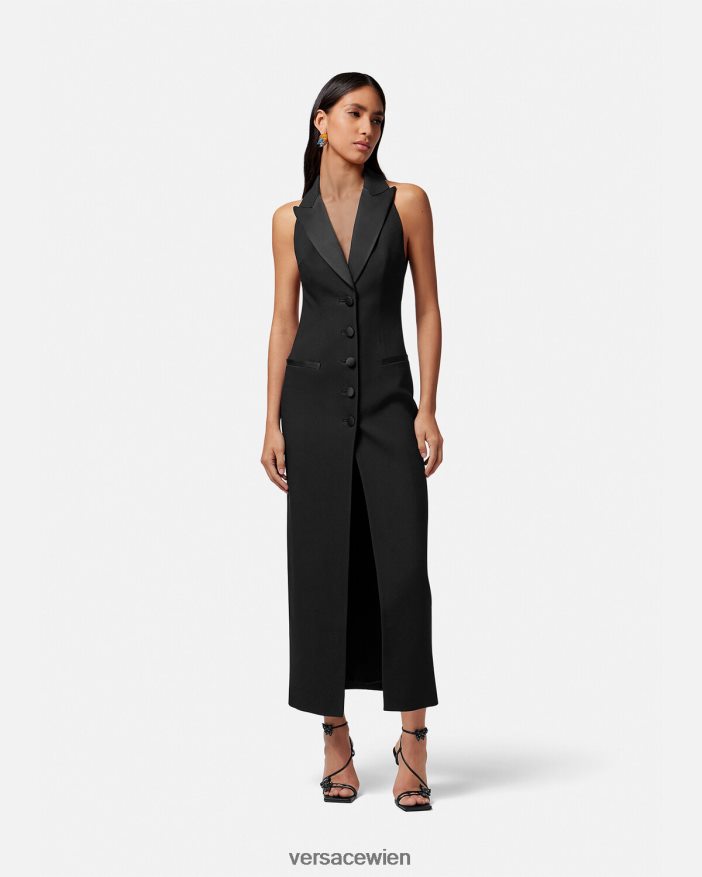 Schwarz Medusa \95 langes Westenkleid Versace Frauen Kleidung 8N4XJD16