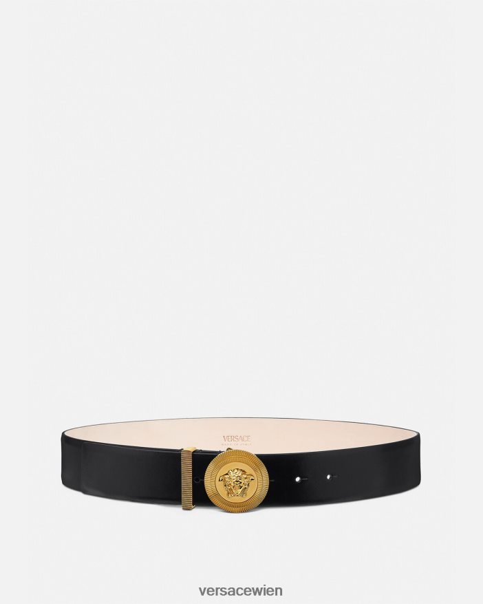 Schwarz Medusa Biggie-Ledergürtel Versace Frauen Zubehör 8N4XJD530
