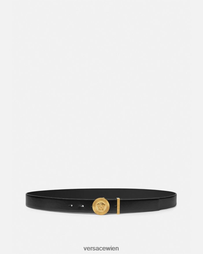Schwarz Medusa Biggie-Ledergürtel Versace Männer Zubehör 8N4XJD1609