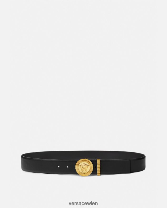 Schwarz Medusa Biggie-Ledergürtel Versace Männer Zubehör 8N4XJD1611