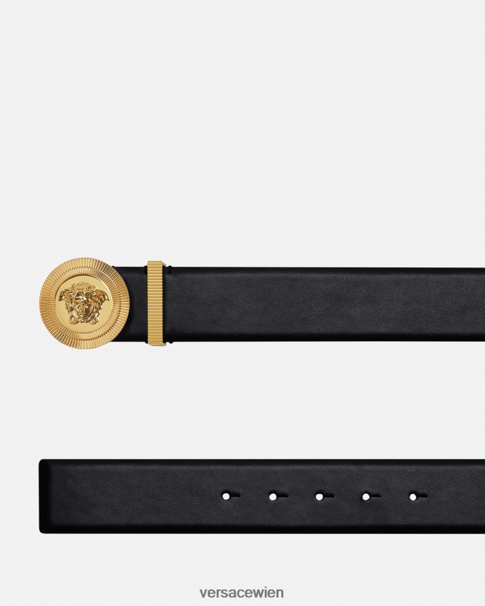 Schwarz Medusa Biggie-Ledergürtel Versace Männer Zubehör 8N4XJD1611