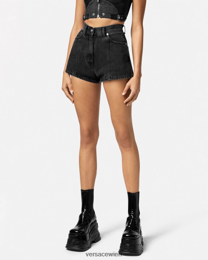 Schwarz Medusa-Jeansshorts Versace Frauen Kleidung 8N4XJD217