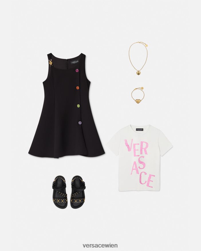 Schwarz Medusa-Kleid Versace Kinder Kleidung 8N4XJD2000