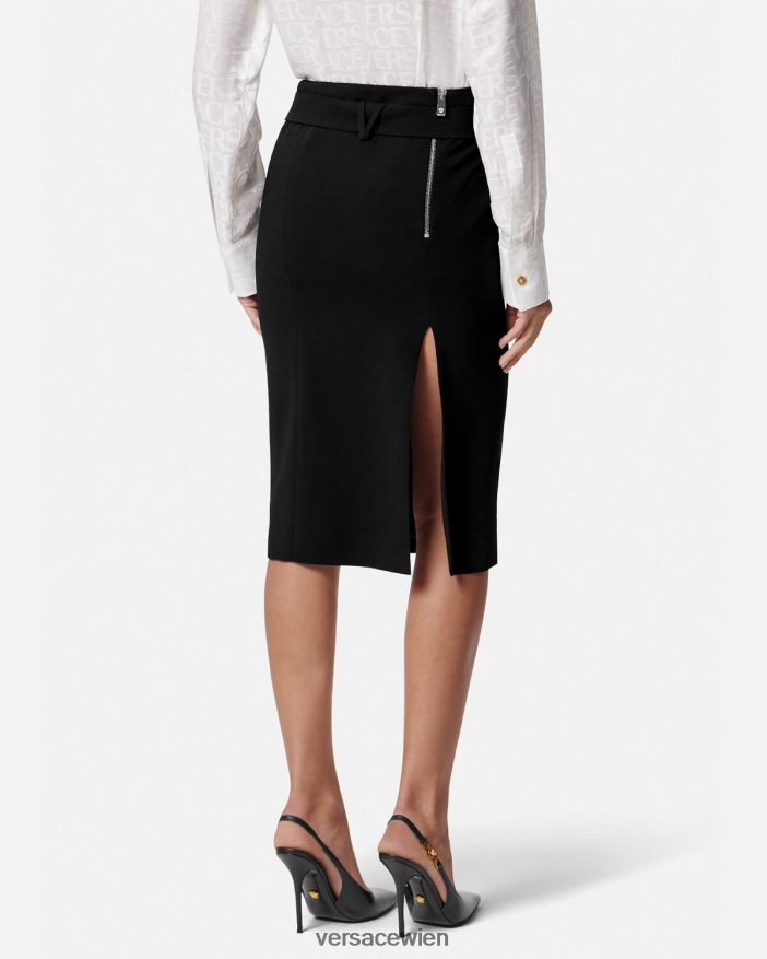 Schwarz Midirock mit Medusa \95 Versace Frauen Kleidung 8N4XJD174