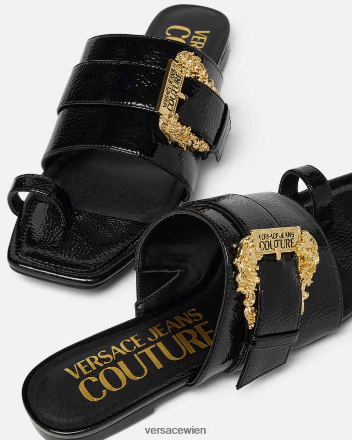 Schwarz Millie-Mules mit barocker Schnalle Versace Frauen Schuh 8N4XJD2301
