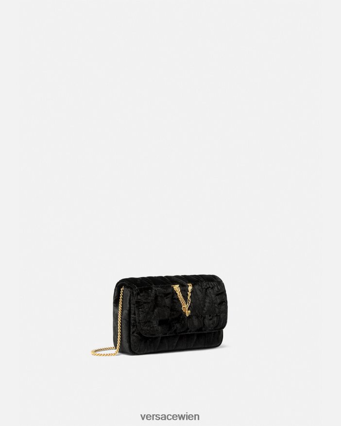 Schwarz Mini-Tasche aus Virtus-Samt Versace Frauen Taschen 8N4XJD377