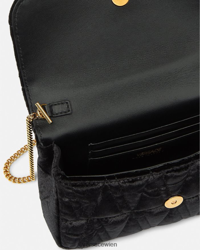 Schwarz Mini-Tasche aus Virtus-Samt Versace Frauen Taschen 8N4XJD377