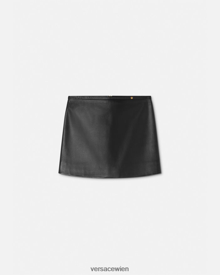 Schwarz Minirock aus Medusa-Leder Versace Frauen Kleidung 8N4XJD172