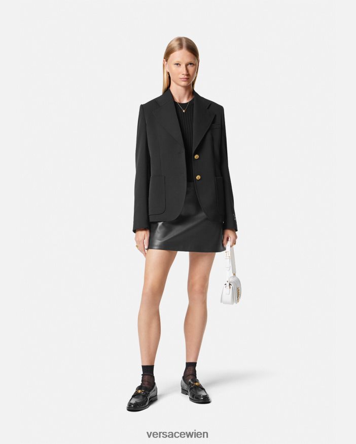 Schwarz Minirock aus Medusa-Leder Versace Frauen Kleidung 8N4XJD172