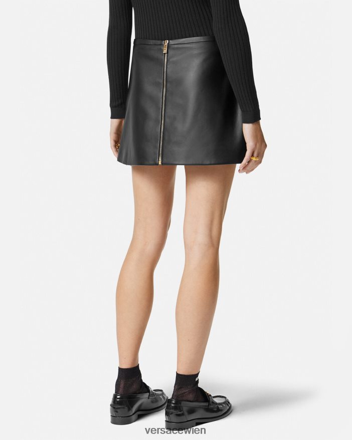 Schwarz Minirock aus Medusa-Leder Versace Frauen Kleidung 8N4XJD172