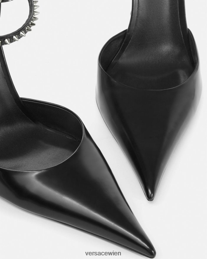 Schwarz Punktpumpen mit Spikes Versace Frauen Schuh 8N4XJD402
