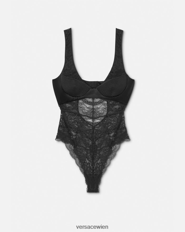 Schwarz Spitzen-Body Versace Frauen Unterwäsche und Strandbekleidung 8N4XJD1068