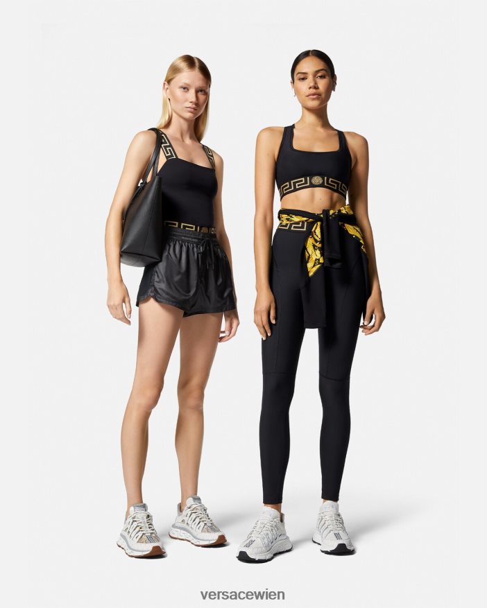 Schwarz Sport-BH mit Greca-Bordüre Versace Frauen Kleidung 8N4XJD237