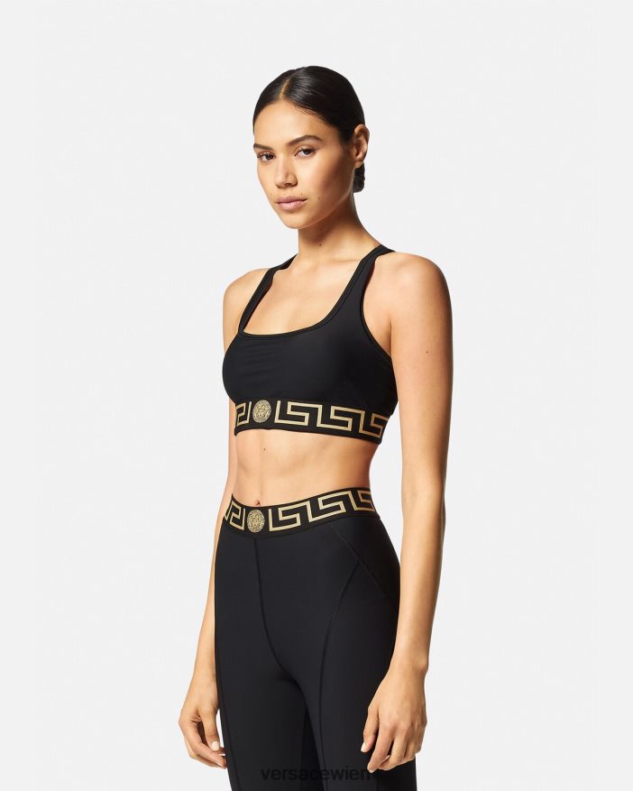Schwarz Sport-BH mit Greca-Bordüre Versace Frauen Kleidung 8N4XJD237