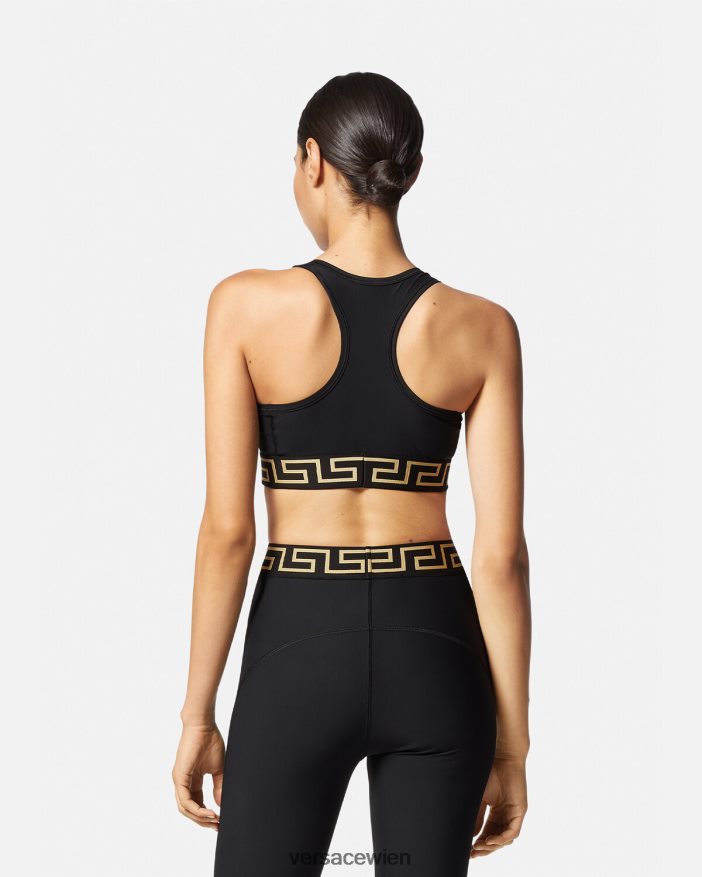 Schwarz Sport-BH mit Greca-Bordüre Versace Frauen Kleidung 8N4XJD237