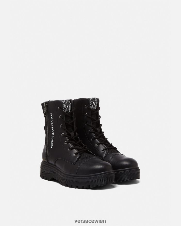 Schwarz Stiefeletten mit Logo Versace Männer Schuh 8N4XJD2464