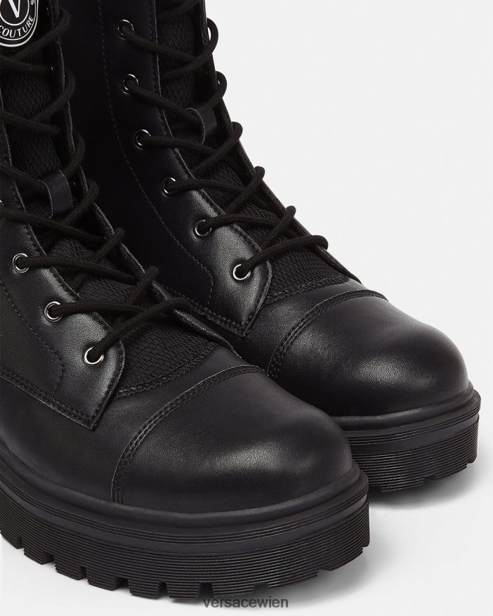 Schwarz Stiefeletten mit Logo Versace Männer Schuh 8N4XJD2464
