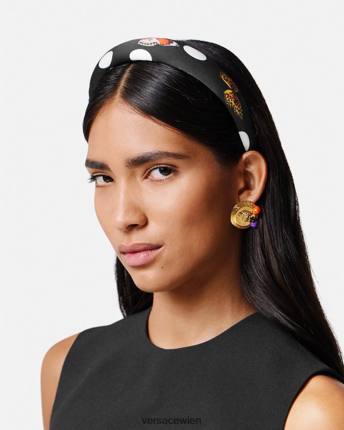 Schwarz Stirnband mit Schmetterlingen Versace Frauen Zubehör 8N4XJD860