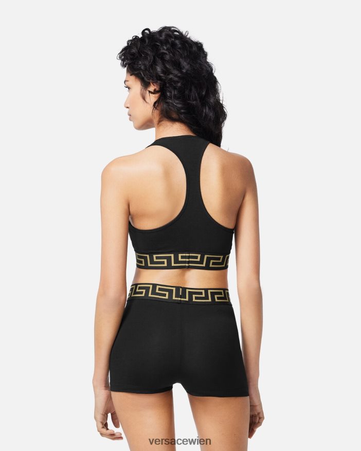 Schwarz Stämme mit Greca-Bordüre Versace Frauen Unterwäsche und Strandbekleidung 8N4XJD1048