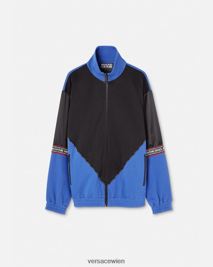 Schwarz Sweatshirt mit Logo-Reißverschluss Versace Männer Kleidung 8N4XJD2409