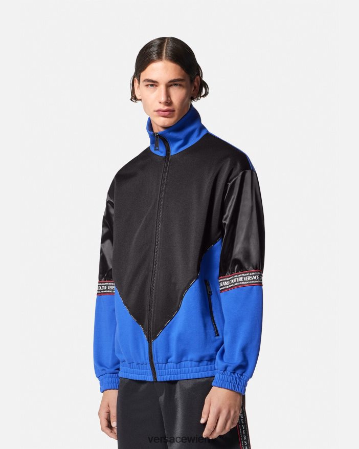 Schwarz Sweatshirt mit Logo-Reißverschluss Versace Männer Kleidung 8N4XJD2409