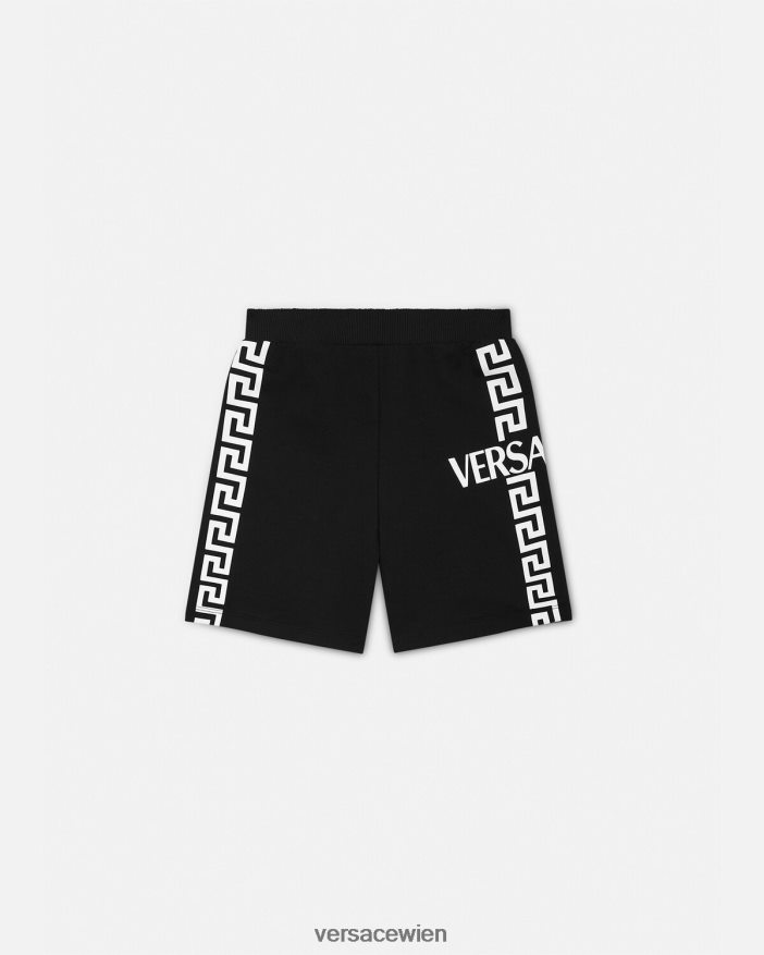 Schwarz Sweatshorts mit Logo Versace Kinder Kleidung 8N4XJD2098
