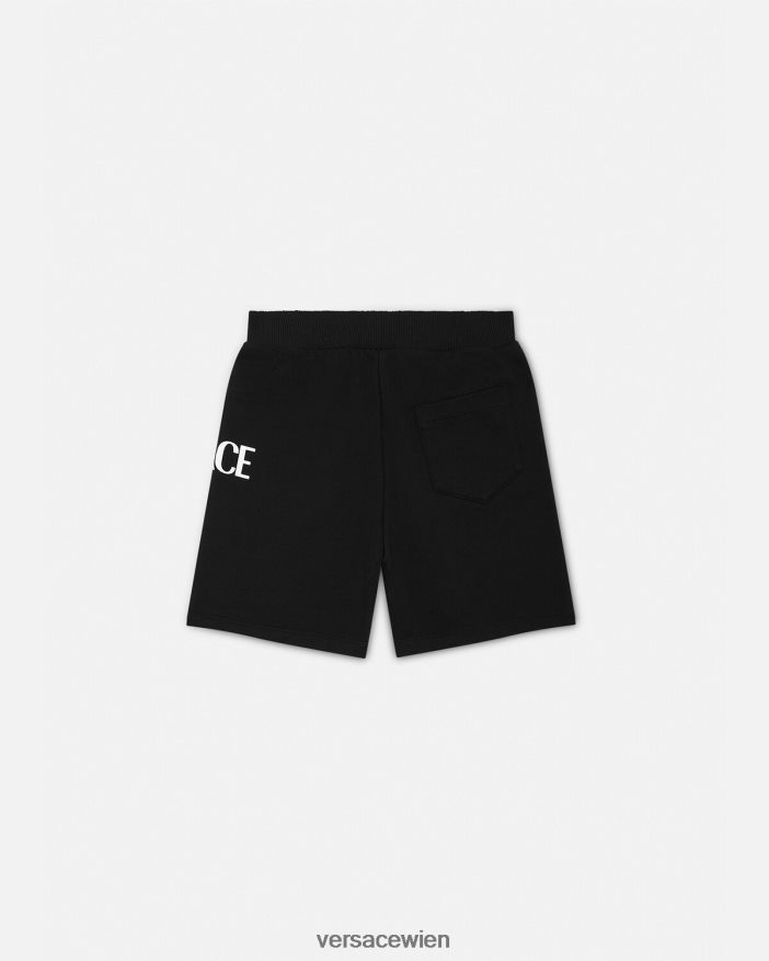 Schwarz Sweatshorts mit Logo Versace Kinder Kleidung 8N4XJD2098