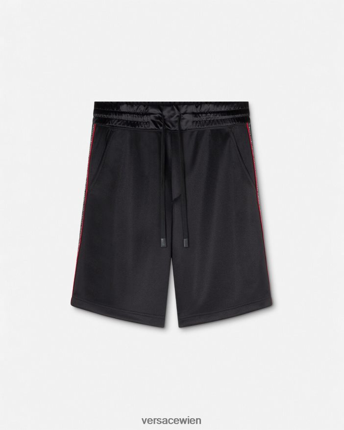 Schwarz Sweatshorts mit Logo Versace Männer Kleidung 8N4XJD2432