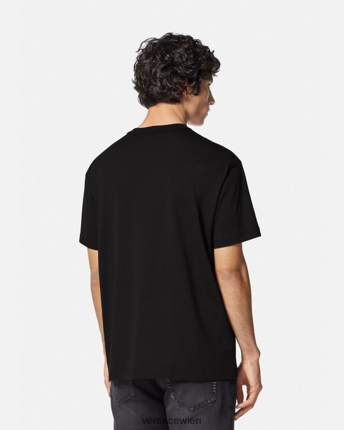 Schwarz T-Shirt mit Garantie-Logo Versace Männer Kleidung 8N4XJD2368