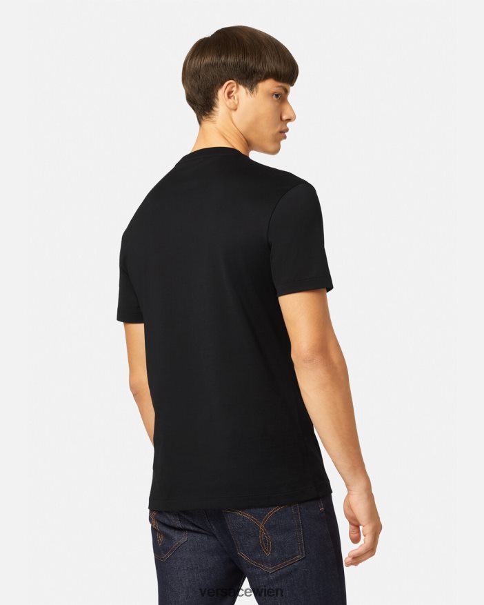 Schwarz T-Shirt mit Medusa-Kristall Versace Männer Kleidung 8N4XJD1374