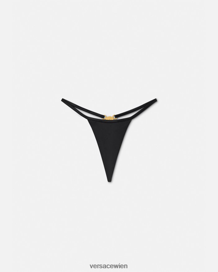 Schwarz Tanga mit Medusa 95 Versace Frauen Unterwäsche und Strandbekleidung 8N4XJD1033