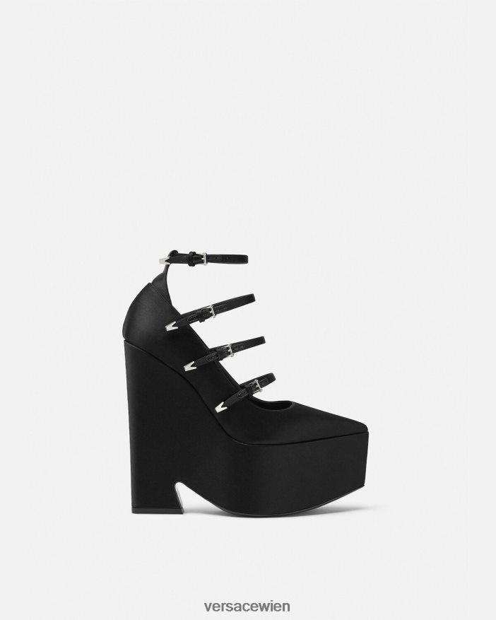 Schwarz Tempest-Plateaupumps aus Satin Versace Frauen Schuh 8N4XJD494