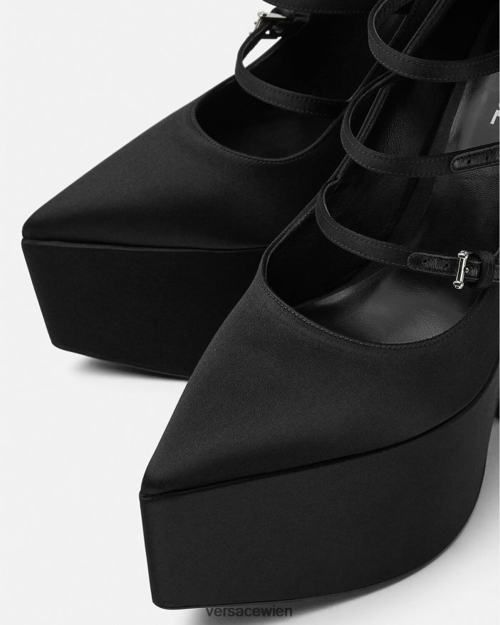 Schwarz Tempest-Plateaupumps aus Satin Versace Frauen Schuh 8N4XJD494