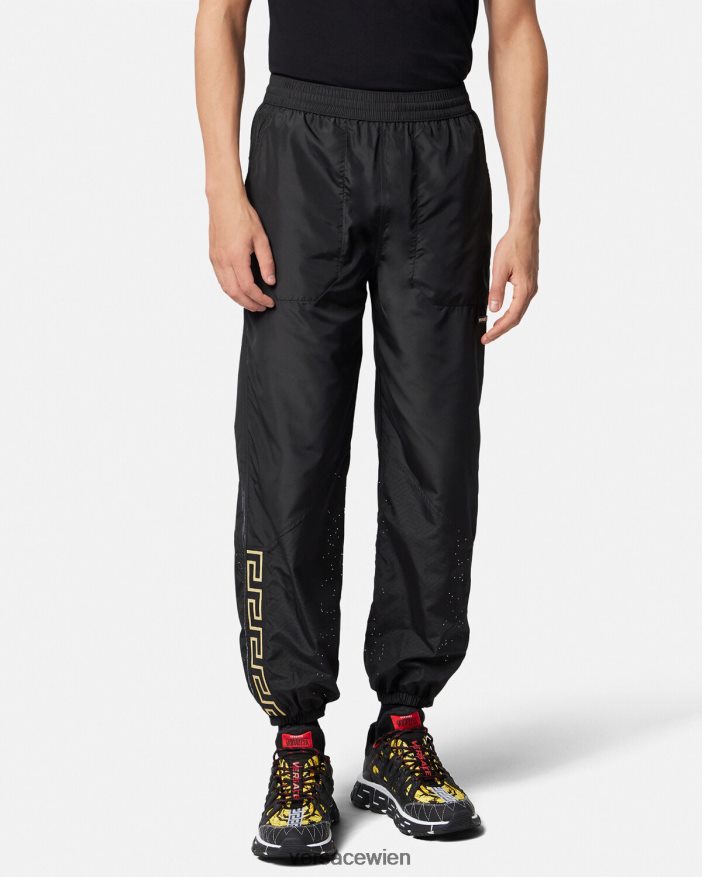 Schwarz Trainingshose aus Greca-Nylon Versace Männer Kleidung 8N4XJD1453