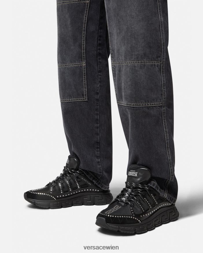 Schwarz Trigreca-Sneaker mit Nieten Versace Männer Schuh 8N4XJD1544