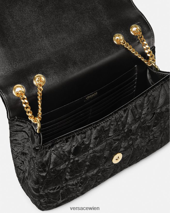Schwarz Umhängetasche aus Virtus-Samt Versace Frauen Taschen 8N4XJD373