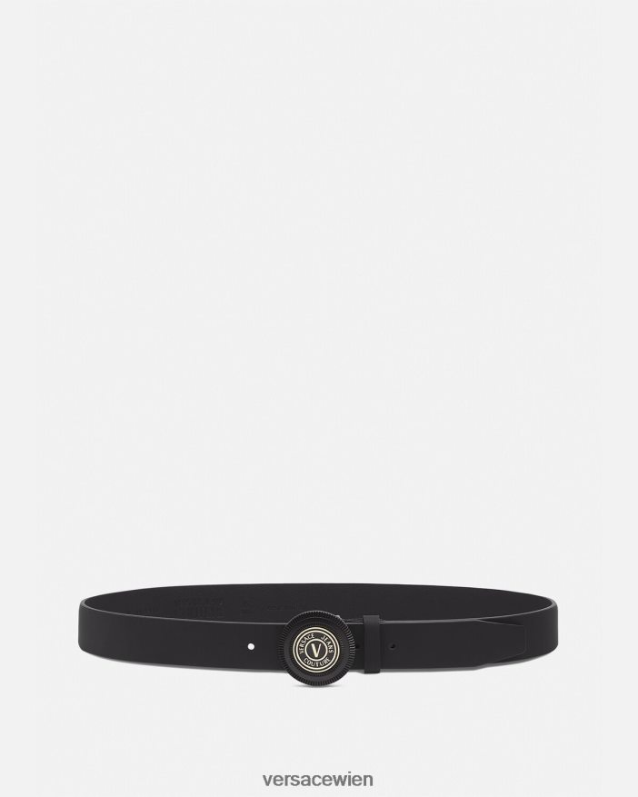 Schwarz V-Emblem-Gürtel Versace Männer Zubehör 8N4XJD2484