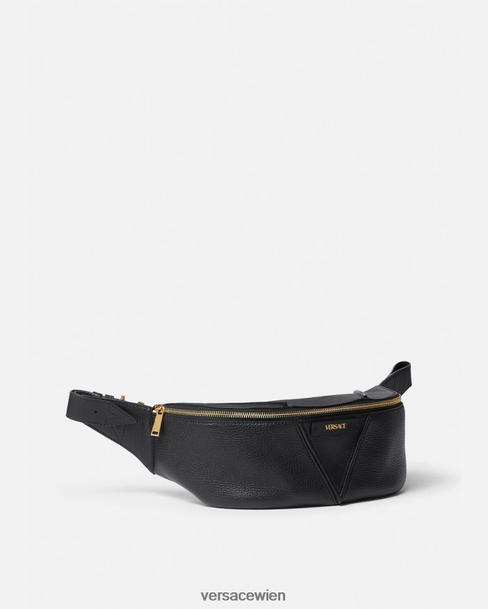 Schwarz V-Gürteltasche mit Greca-Signatur Versace Männer Taschen 8N4XJD1491