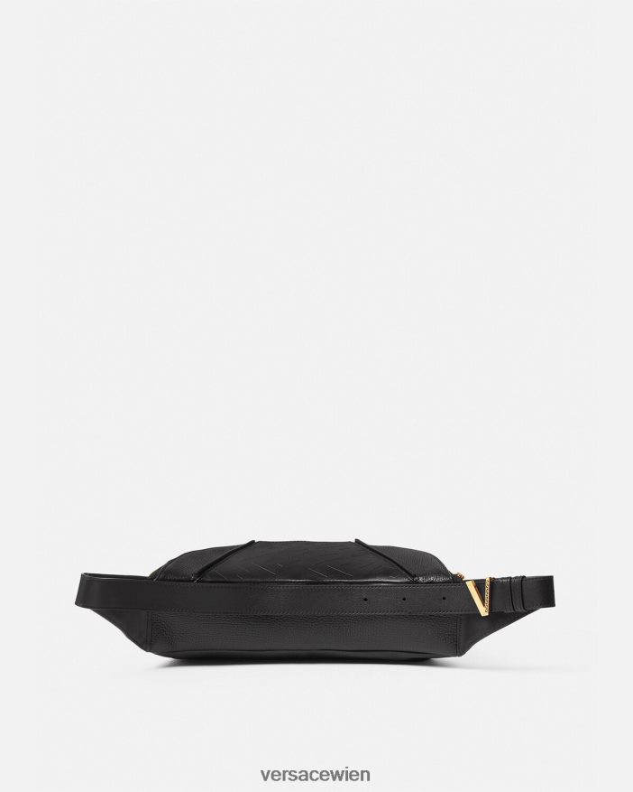 Schwarz V-Gürteltasche mit Greca-Signatur Versace Männer Taschen 8N4XJD1491