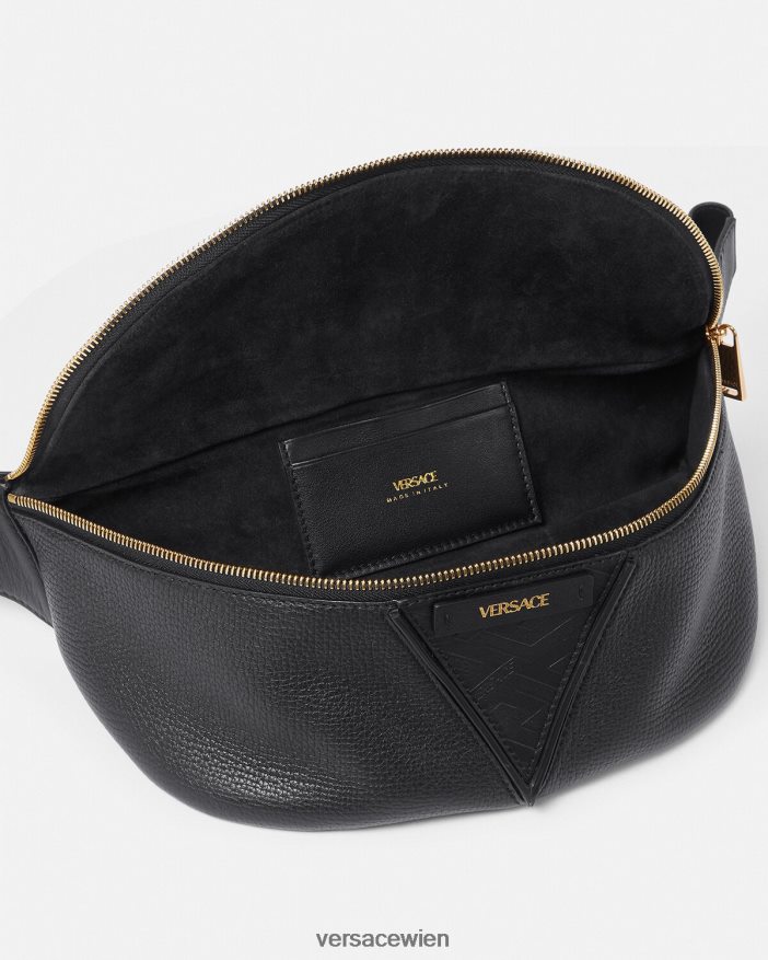 Schwarz V-Gürteltasche mit Greca-Signatur Versace Männer Taschen 8N4XJD1491