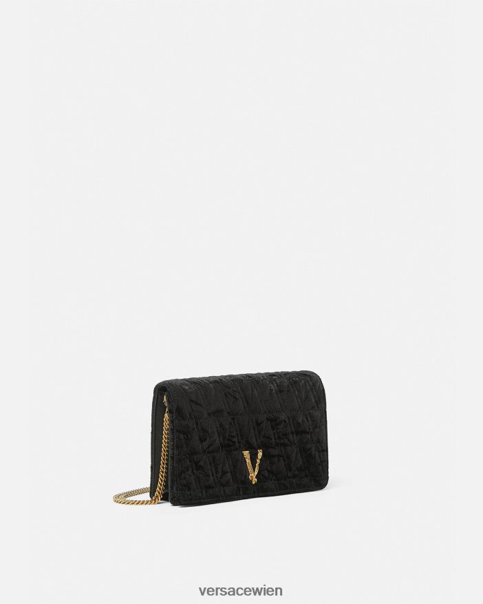 Schwarz Virtus-Clutch aus Samt Versace Frauen Taschen 8N4XJD378